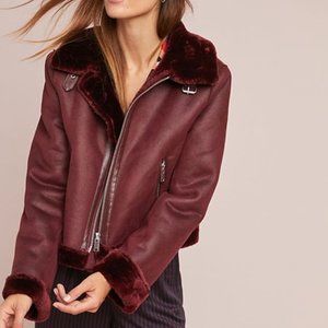Anthropologie Ett:twa Faux-Suede Moto Jacket